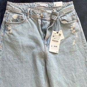 Zara straight fit super high rise straight leg full length rigid